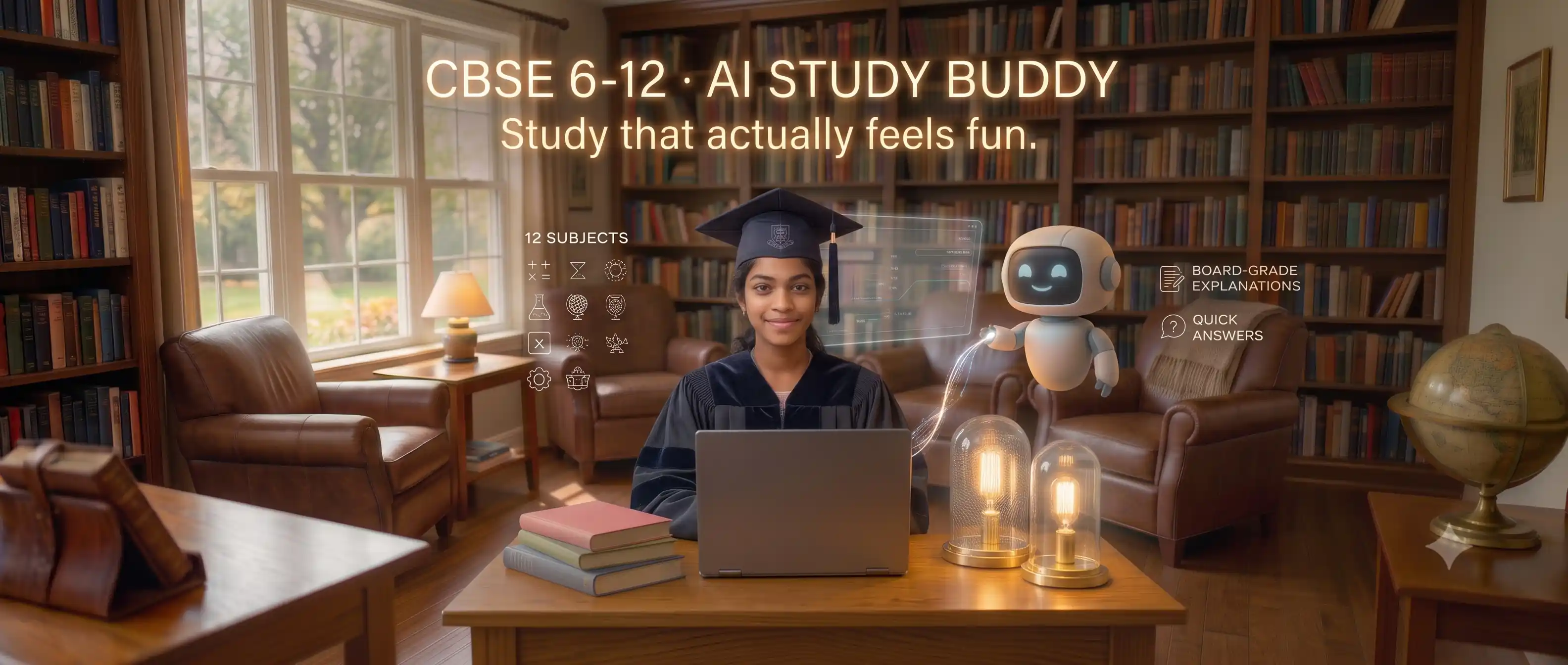 AI-Tutor study buddy learning at a desk